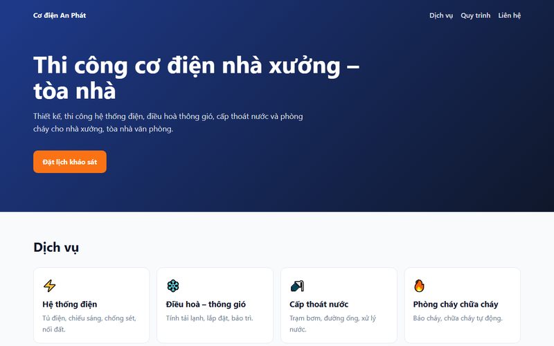 Website công ty cơ điện